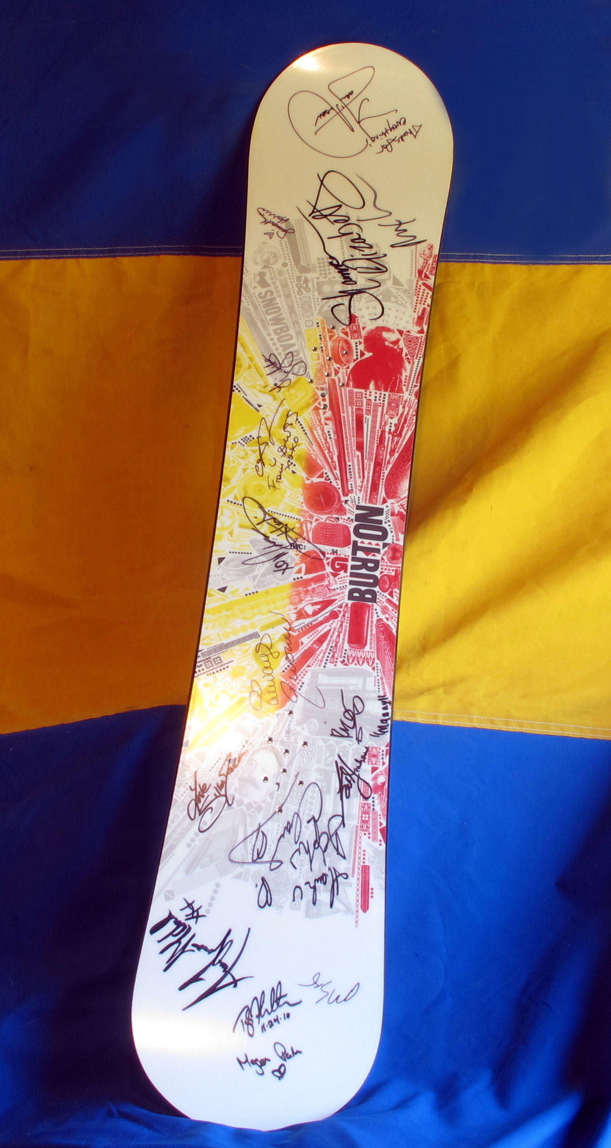 Charitybuzz Authentic Burton Snowboard Autographed by Today's Biggest
