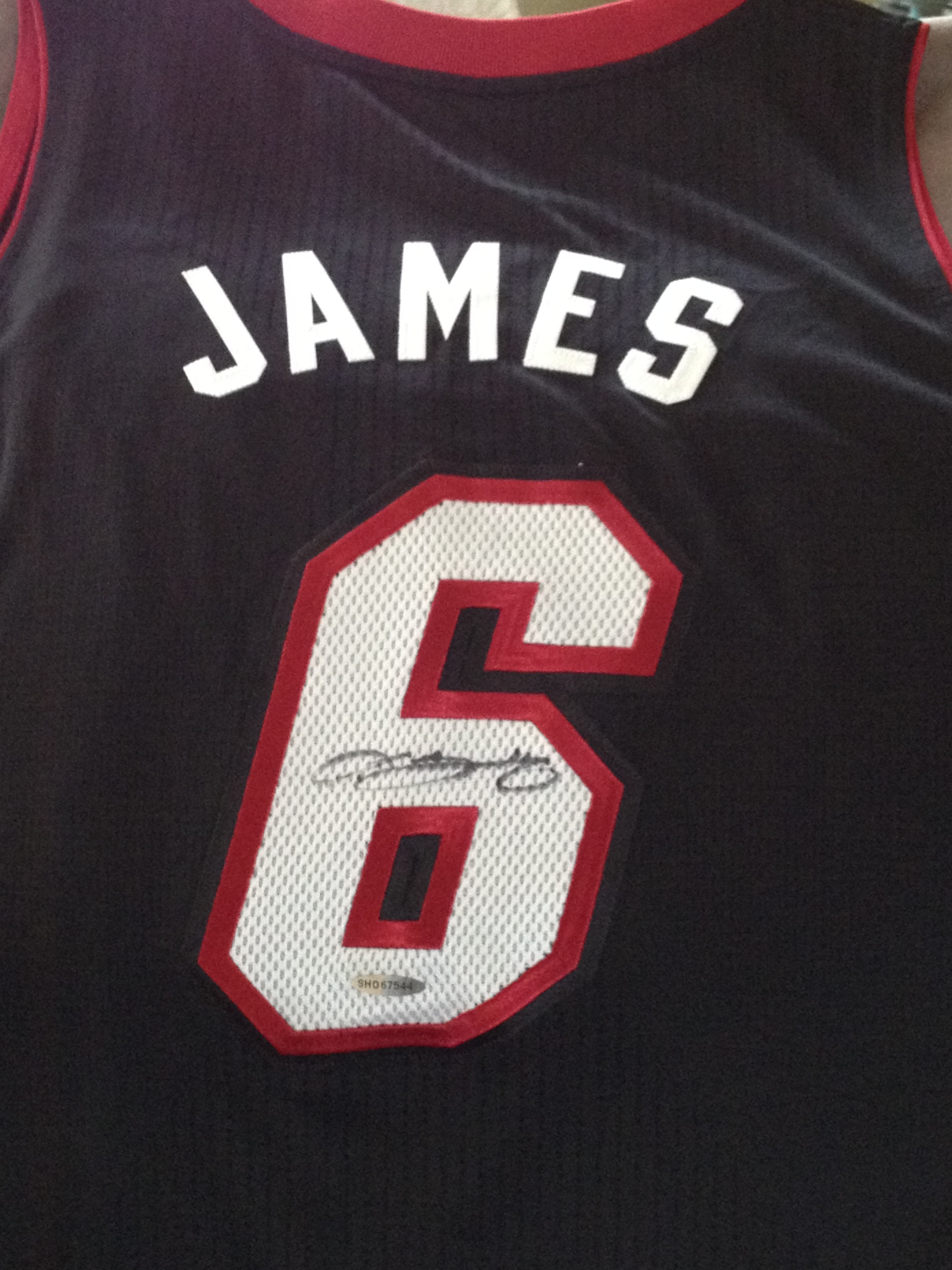 lebron james signed miami heat jersey
