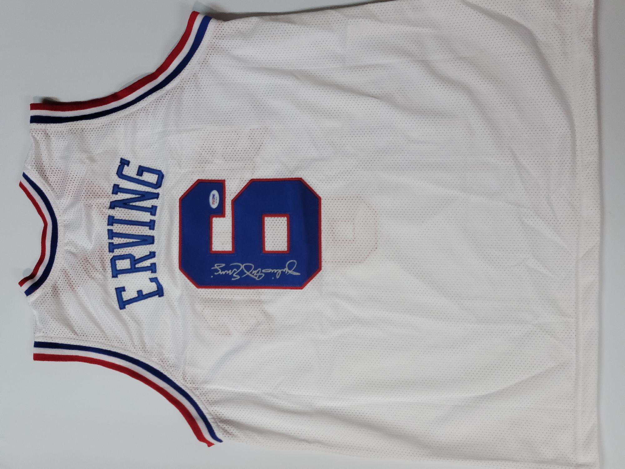 dr j signed jersey