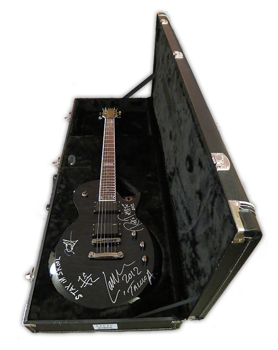 esp black maple metallica autographed