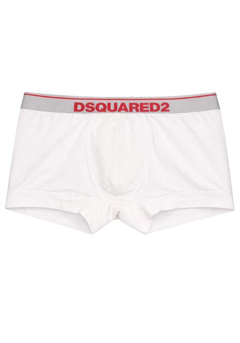 DSQUARED2  Boxer Uomo con Fascia Logo a Contrasto DSQUARED2 | D9LC61550BIANCO