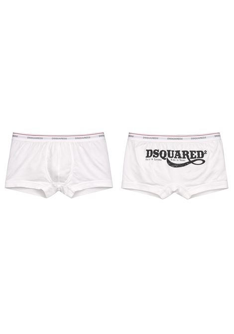 DSQUARED2  Boxer Uomo con Stampa Logo Posteriore DSQUARED2 | 62220BIANCO