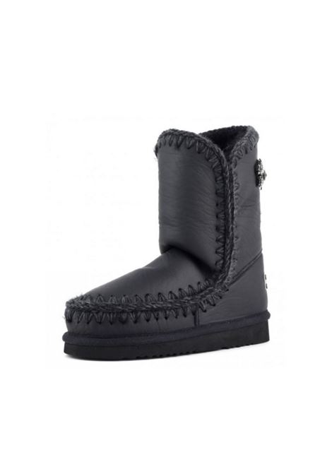 MOU Sneakers Eskimo Nero Lucido con Suola Alta | Olimpionico