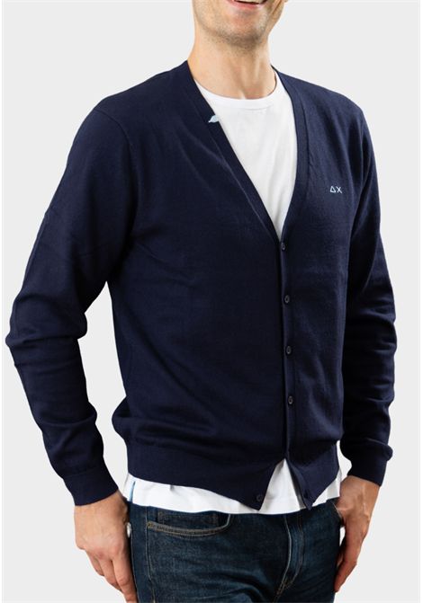 Cardigan in lana e cotone Navy Blue SUN68 | K4410307