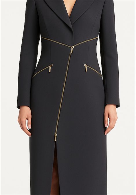 Abito lungo con zip oro BABYLON | VED718GRIGIO
