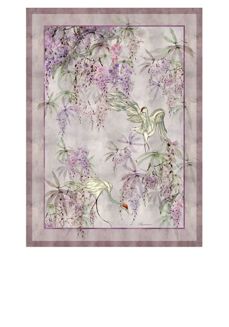 Plaid Blumarine Glicine  Colore Glicine con stampa piazzata e logo all-over BLUMARINE | 10401009102