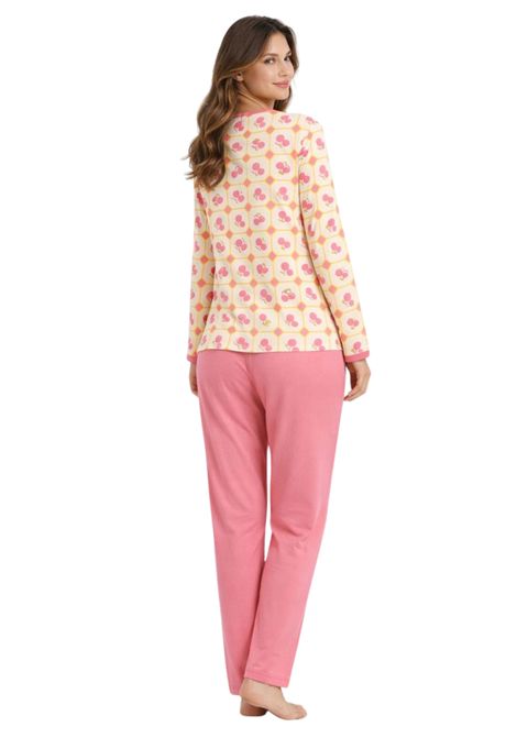 Pigiama donna Lincalor in caldo cotone  Linea Brilliamo Brilliamo | BR892182FLAMINGO