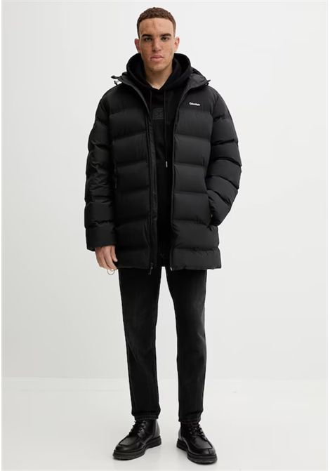 Felpa con cappuccio in maglia elasticizzata Calvin Klein | LV14LD225GUB1