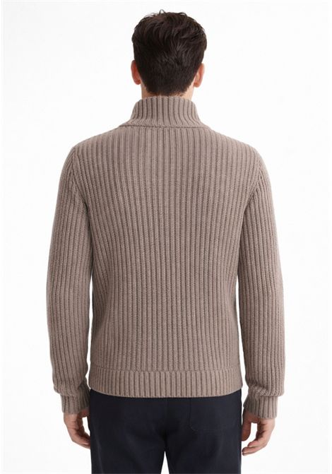 Cardigan in lana merino a coste con zip DANIELE FIESOLI | DF00850036