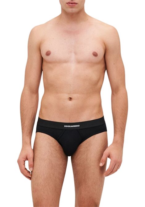 Confezione 2 Slip Uomo Nero/Bianco DSQUARED2 | DCX200070BIANCO/NERO