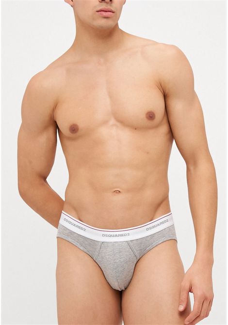 Set 3 Slip Uomo Bianco, Nero e Grigio DSQUARED2 | DCX300060BIANCOGRIGIONERO