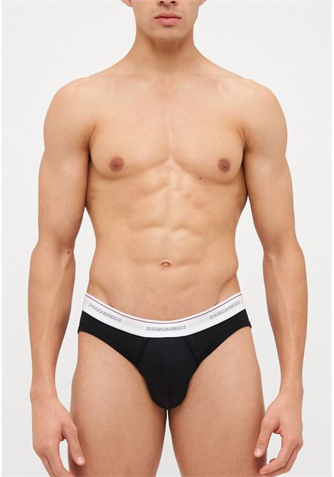 Set 3 Slip Uomo Bianco, Nero e Grigio DSQUARED2 | DCX300060BIANCOGRIGIONERO