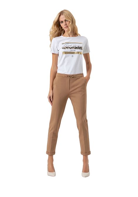 Fracomina  Pantalone slim chino con cintura e risvolto Fracomina | WV4003W72701093