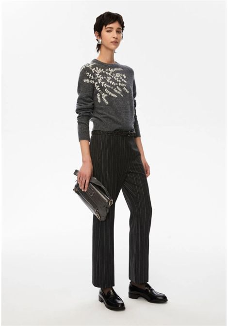 MAGLIA RICAMATA Grigio Scuro Melange iBlues | LIUTAIO010