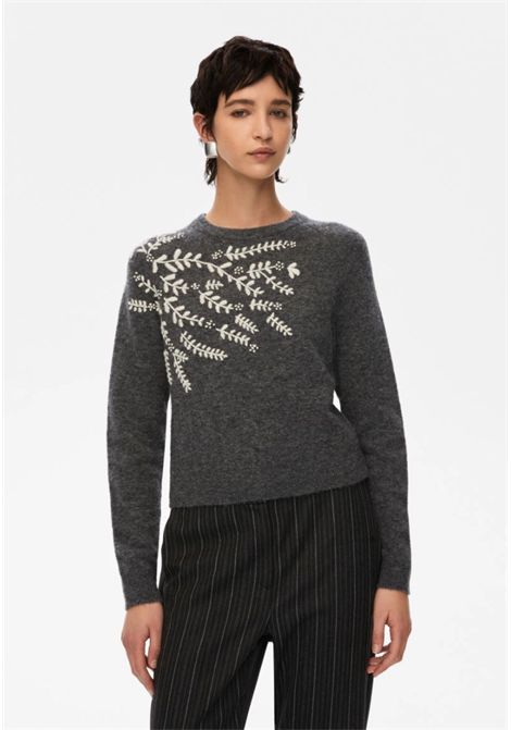 MAGLIA RICAMATA Grigio Scuro Melange iBlues | LIUTAIO010