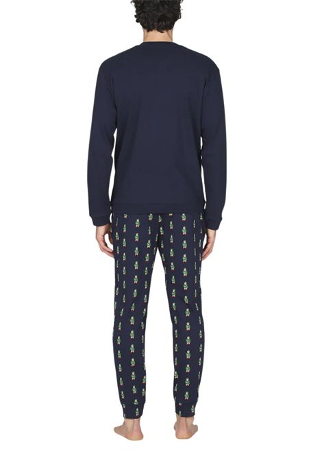 Pigiama in morbido interlock di puro cotone, pantaloni in fantasia natale JULIPET | JAL415527