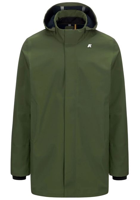DUKE BONDED Giacca Uomo Calda di Mezza Lunghezza Verde Blu con Cappuccio Staccabile K-way | K6116YWAF0