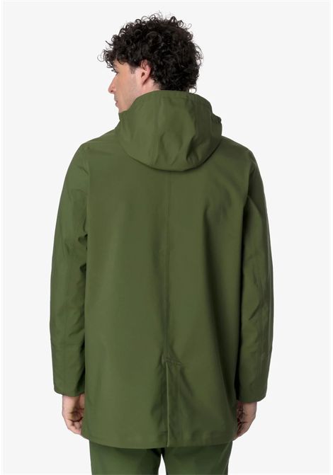 DUKE BONDED Giacca Uomo Calda di Mezza Lunghezza Verde Blu con Cappuccio Staccabile K-way | K6116YWAF0