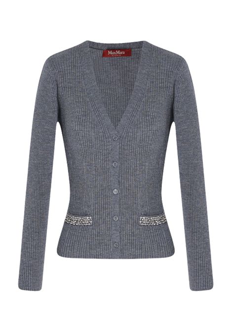 Cardigan Max Mara Studio Brandy in lana con cristalli Max Mara Studio | BRANDY001