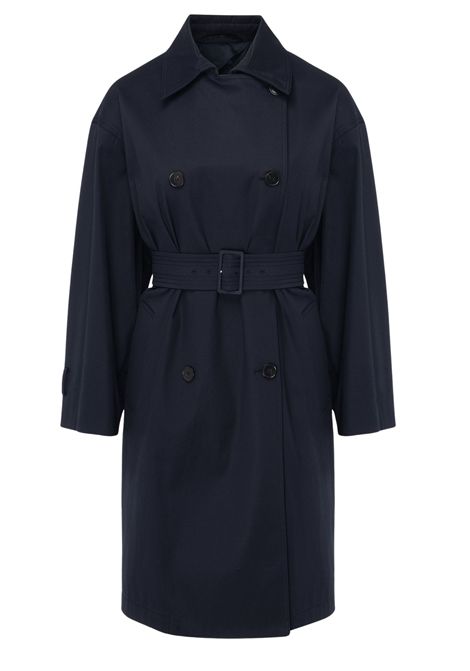 Trench Max Mara Studio Ebrien in gabardina di cotone stretch blu Max Mara Studio | EBRIEN004