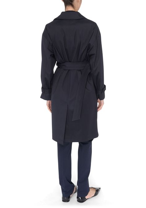 Trench Max Mara Studio Ebrien in gabardina di cotone stretch blu Max Mara Studio | EBRIEN004