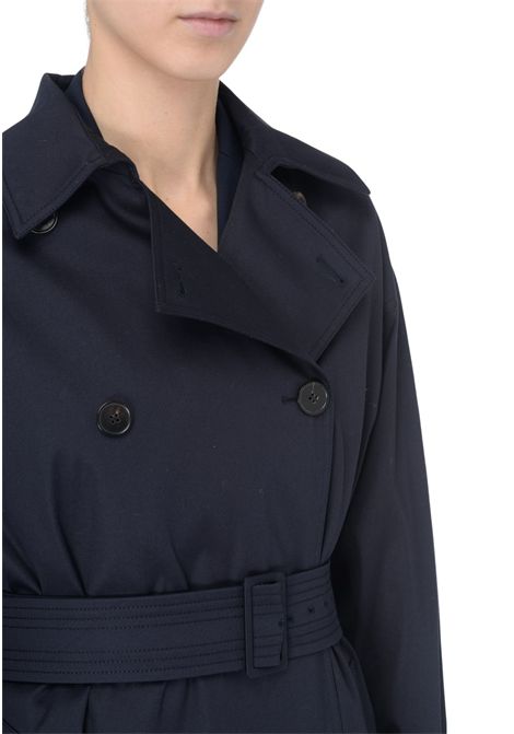 Trench Max Mara Studio Ebrien in gabardina di cotone stretch blu Max Mara Studio | EBRIEN004