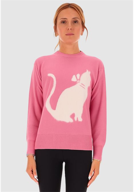 Maglione rosa con stampa gatto  Max Mara Studio Max Mara Studio | HOT001