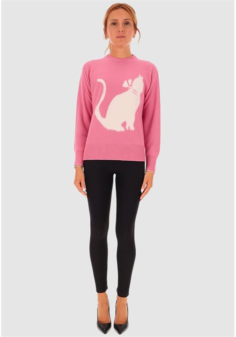 Maglione rosa con stampa gatto  Max Mara Studio Max Mara Studio | HOT001
