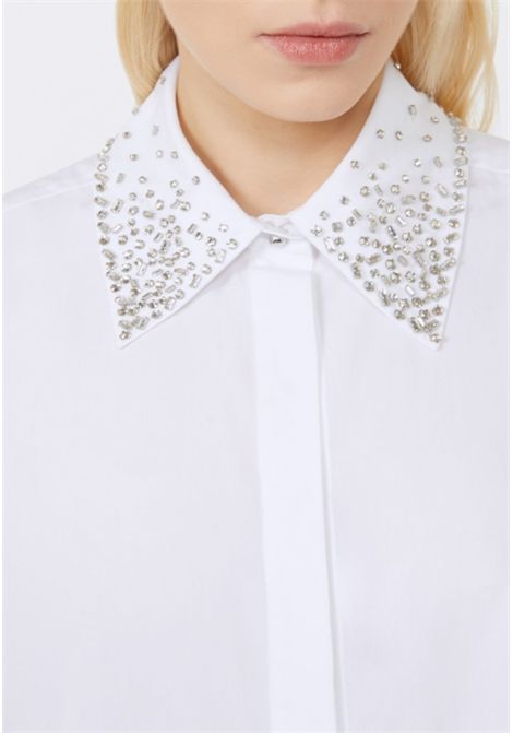 Camicia in popeline con cristalli Max Mara Studio | STAFFA001