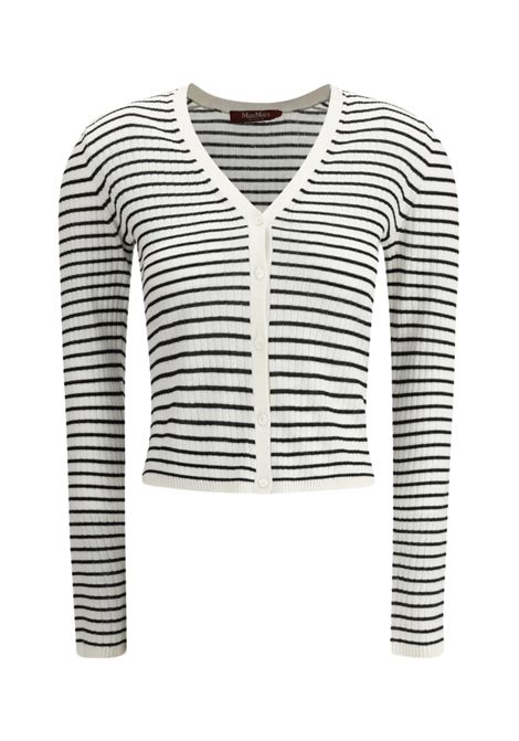 Cardigan Donna Max Mara Studio Trieste  Bianco/Nero Max Mara Studio | TRIESTE001