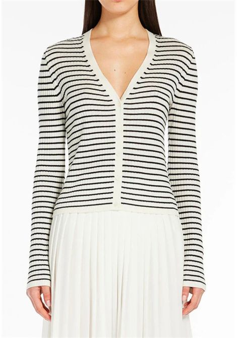Cardigan Donna Max Mara Studio Trieste  Bianco/Nero Max Mara Studio | TRIESTE001