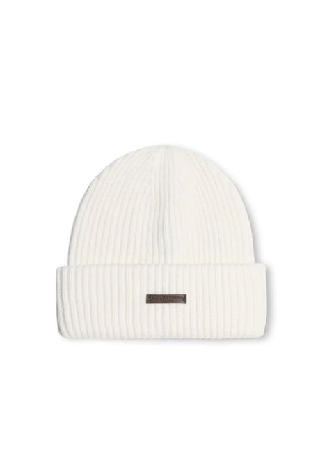 Berretto in Lana Merino a Coste Panna Paolo Pecora | 3040 F0091102