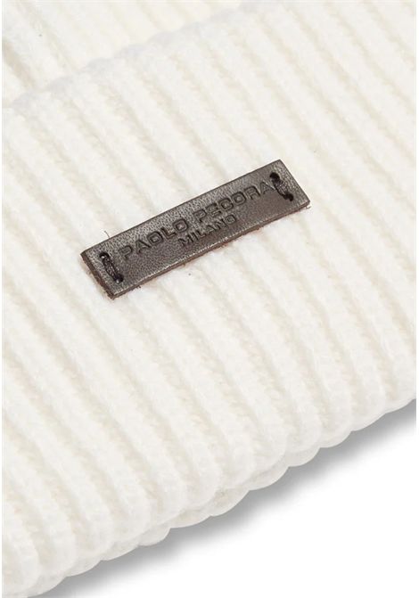 Berretto in Lana Merino a Coste Panna Paolo Pecora | 3040 F0091102