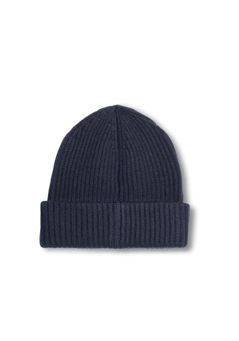 Berretto il lana merino a coste Blu Paolo Pecora | 3040 F0096462
