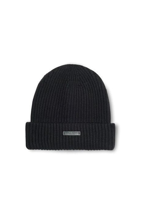 Berretto in lana merino a coste Nero Paolo Pecora | 3040 F0099000