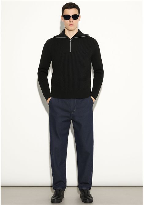 Maglia a Mezza Zip in Lana Finezza 7 Paolo Pecora | A067 F0049000