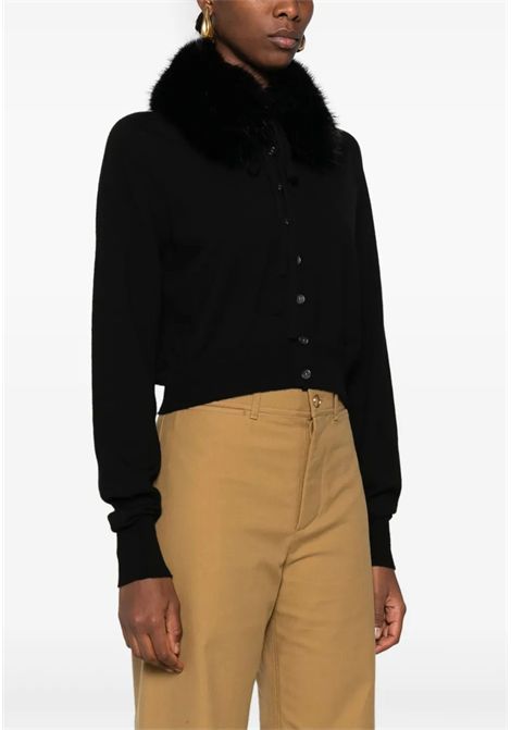 Sportmax  Cardigan in lana vergine con colletto rimovibile Sportmax | SPORT5