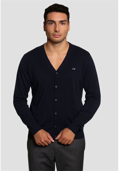 Cardigan in lana e cotone navy blue SUN68 | K4510307