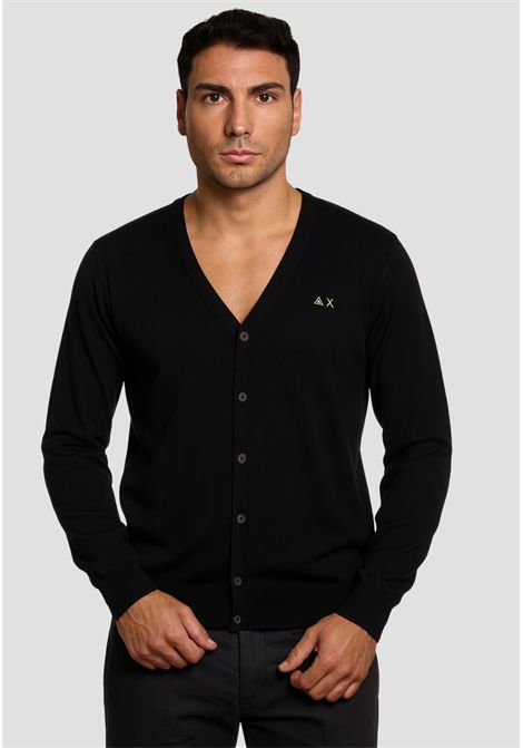 SUN68  Cardigan in lana e cotone nero SUN68 | K4510311