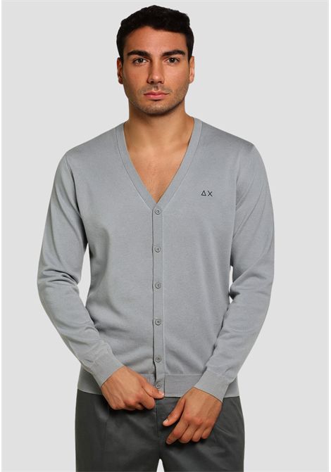Cardigan in lana e cotone grigio medio SUN68 | K4510334