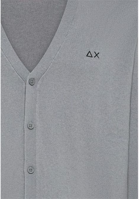 Cardigan in lana e cotone grigio medio SUN68 | K4510334