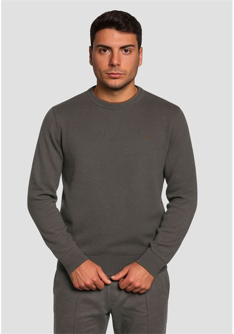 Maglia girocollo in lana e cashmere grigio scuro SUN68 | K4511047