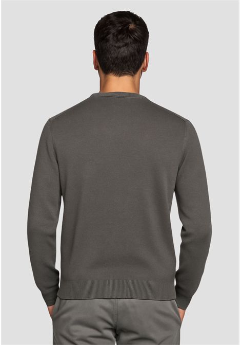 Maglia girocollo in lana e cashmere grigio scuro SUN68 | K4511047