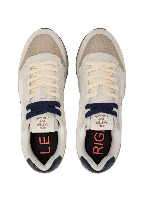 Sneaker Tom Vintage in nylon e suede bianco panna SUN68 | Z4510531
