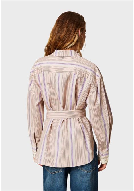 Camicia a Righe in Popeline con Fiocco Rimovibile  Actitude Revive TWINSET | 252AP234012666