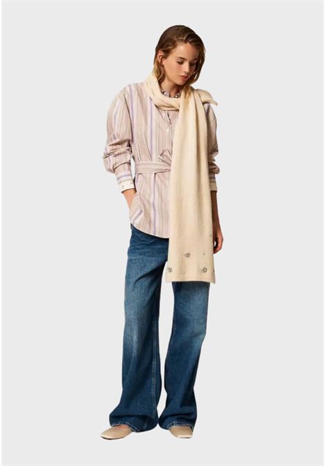 Camicia a Righe in Popeline con Fiocco Rimovibile  Actitude Revive TWINSET | 252AP234012666