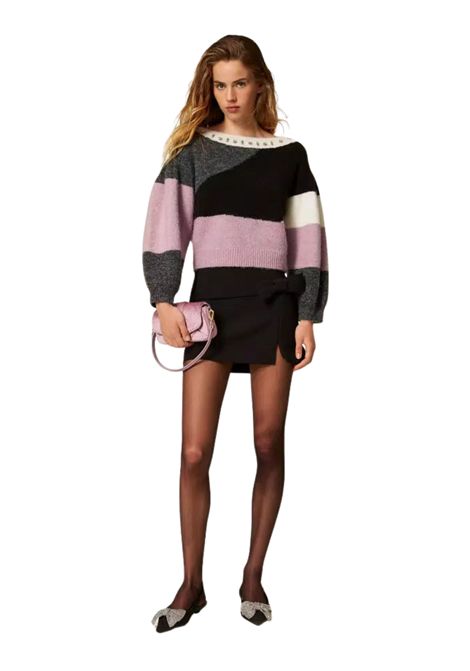 Maglia con intarsi e ricami TWINSET | 252AP315012704