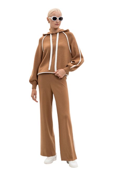 Twinset Milano  Felpa in maglia con cappuccio e dettagli a contrasto TWINSET | 252LI3NEE12725