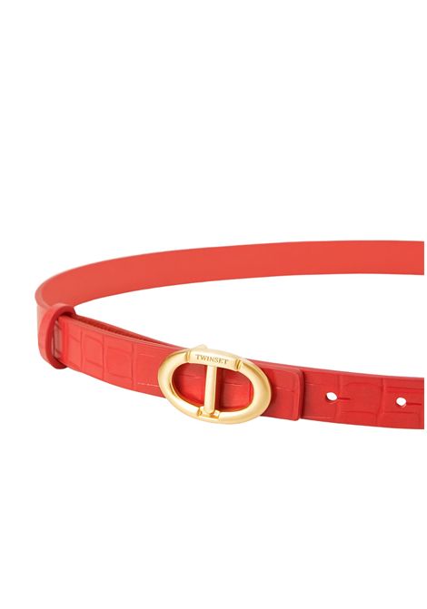 Cintura effetto cocco con fibbia logo TWINSET | 252TA452000740