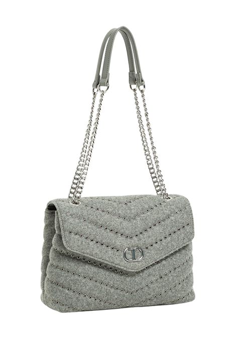 Borsa in feltro trapuntato con borchie e tracolla a catena TWINSET | 252TB717000804